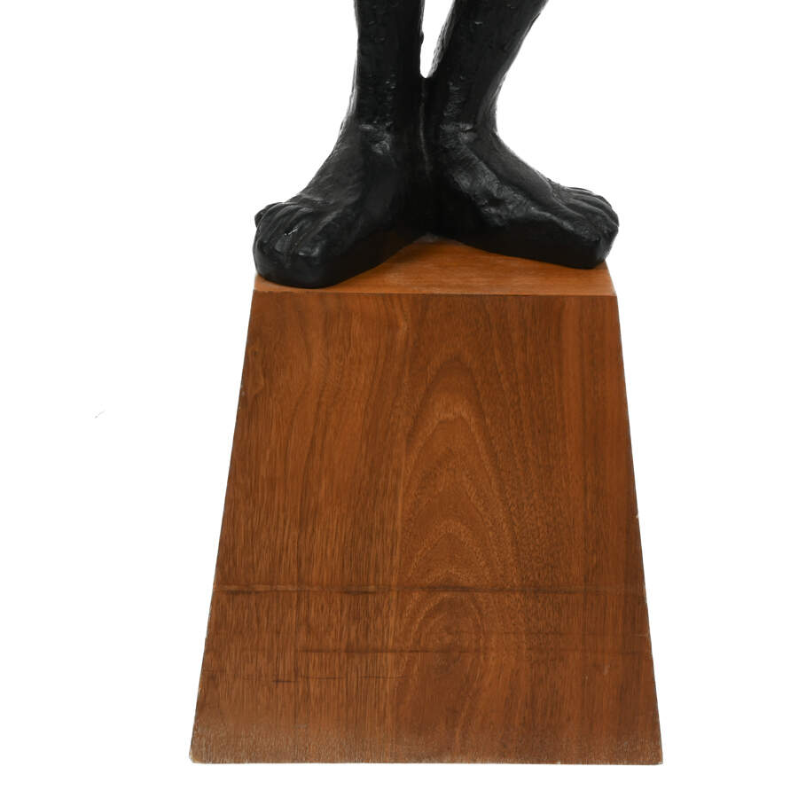 Tall Mother and Child Sculpture on Wood Base-9