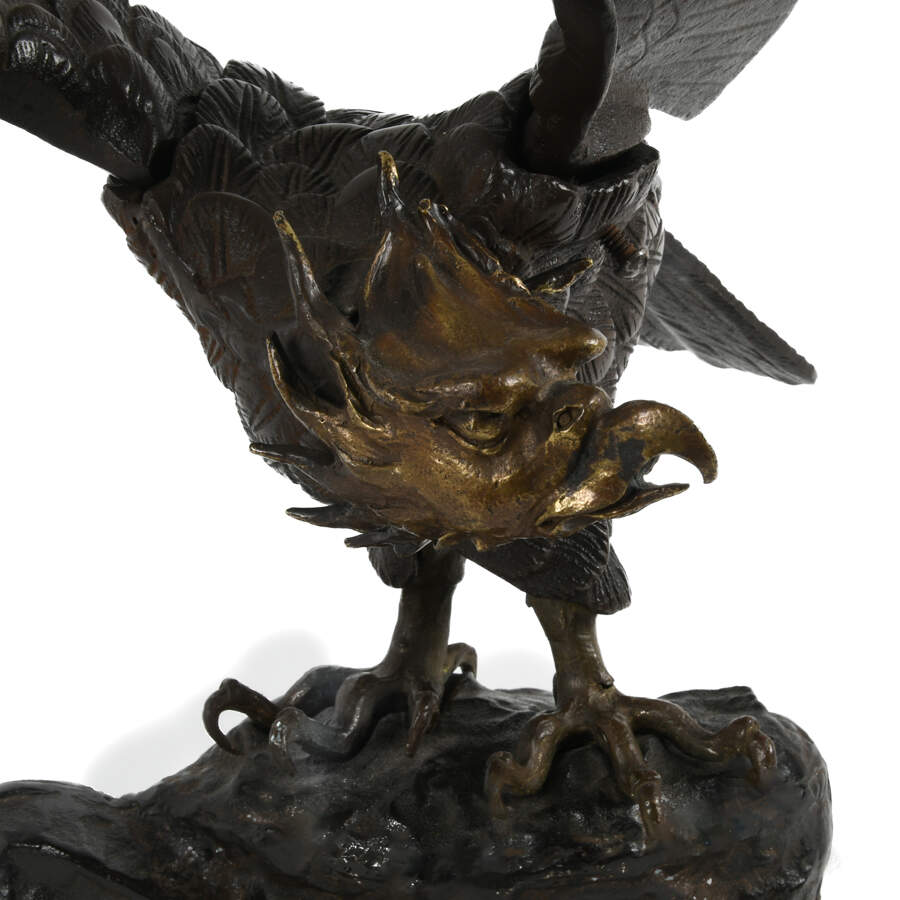 Oversized Bronze Eagle Sculpture-10