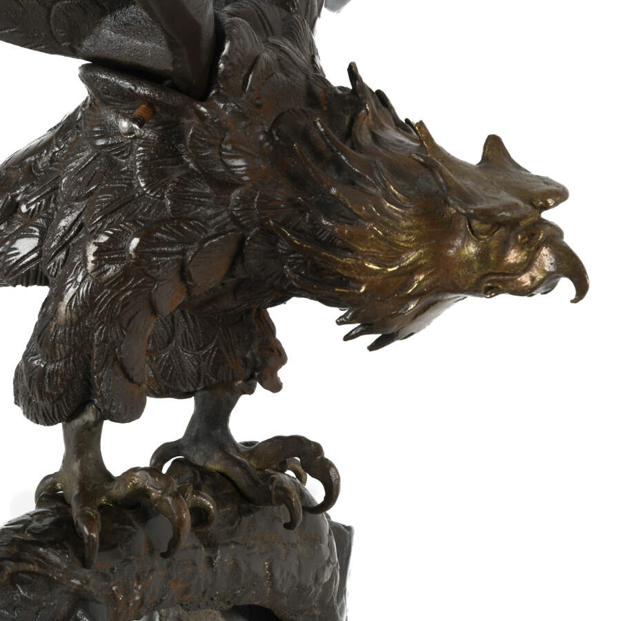 Oversized Bronze Eagle Sculpture-7
