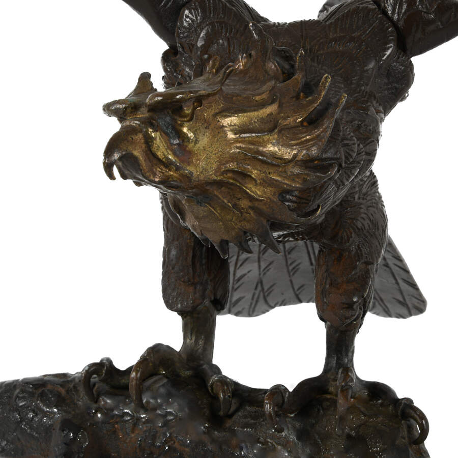 Oversized Bronze Eagle Sculpture-5