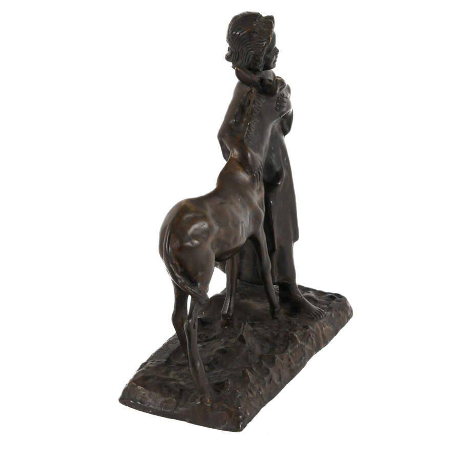 Giovanni De Martino Bronze Village Girl & Donkey-4