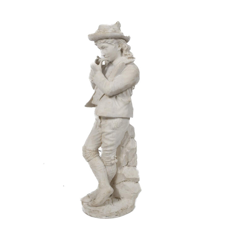 Antique Marble Statue of a Boy Playing the Flute-5