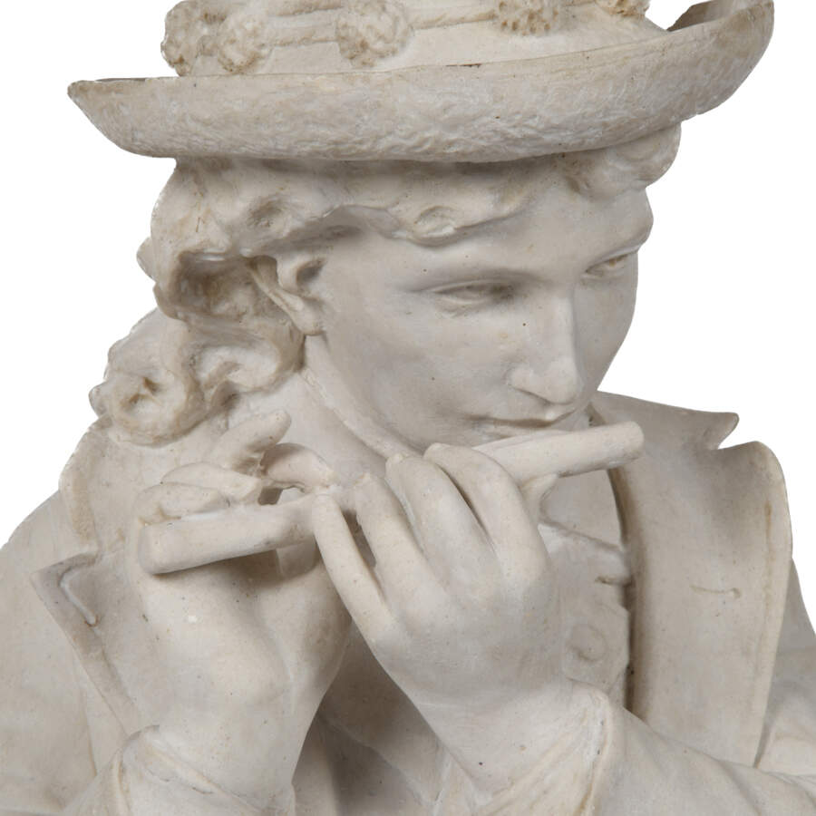 Antique Marble Statue of a Boy Playing the Flute-3
