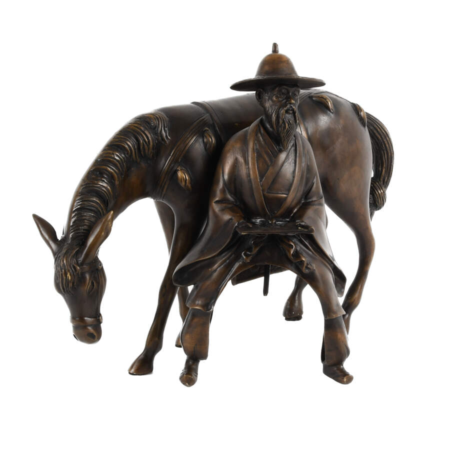 Chinese Bronze Rider and Horse Sculpture-8