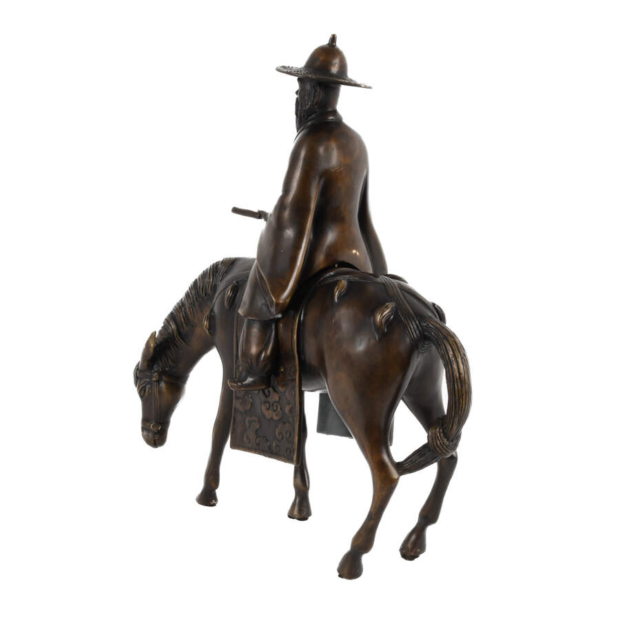 Chinese Bronze Rider and Horse Sculpture-3