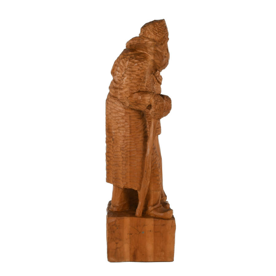 Hand-Carved Statue of Elder Couple-4
