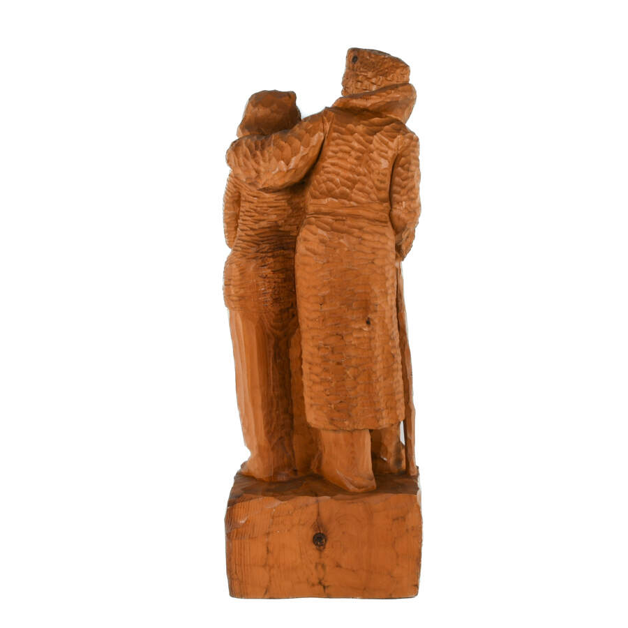Hand-Carved Statue of Elder Couple-3