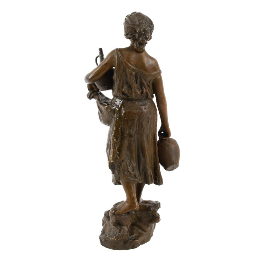 Bronze French Lady with Jugs of Wine Statue After Moreau-5