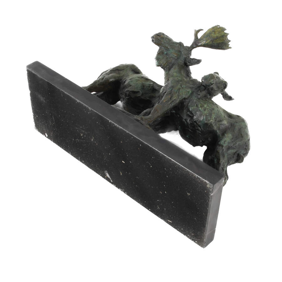 Signed B.C. Zheng Bronze Lost Wax Method Moose Sculpture-8