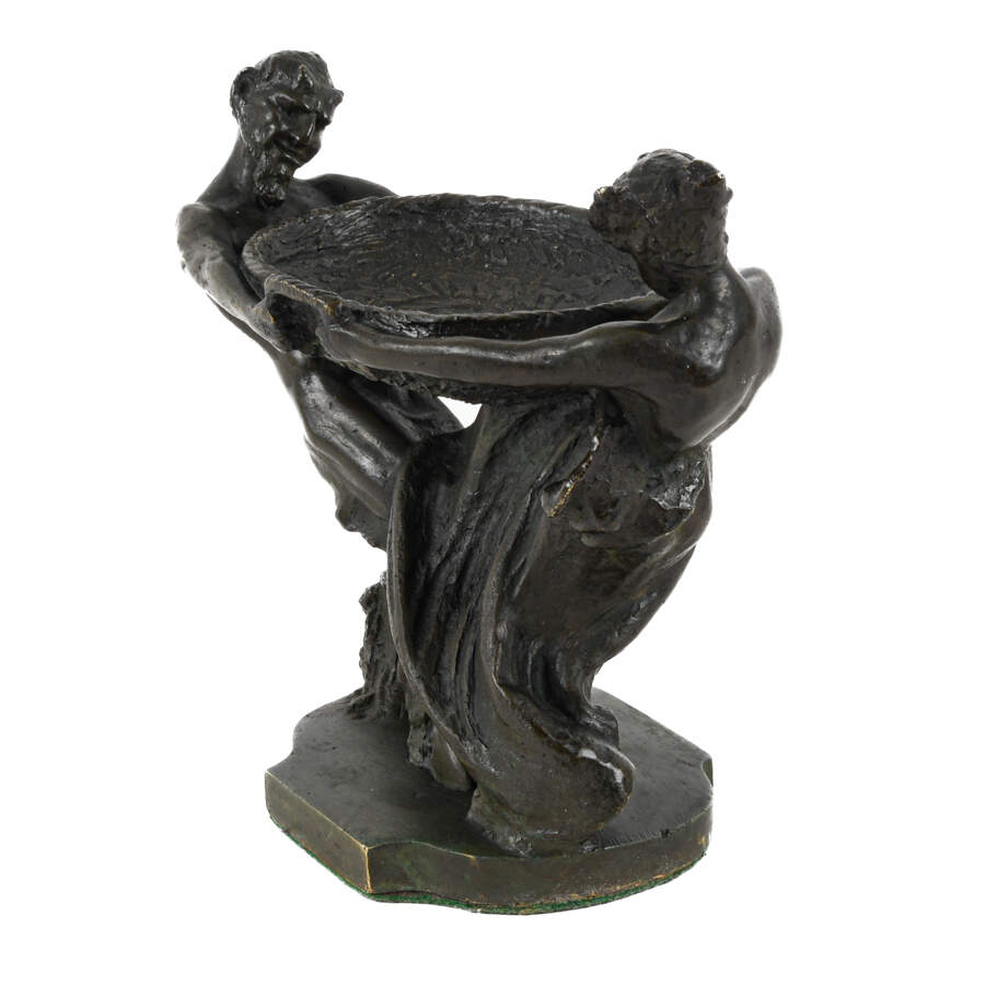 European School Bronze "Nymph & Satyr" Sculpture-5