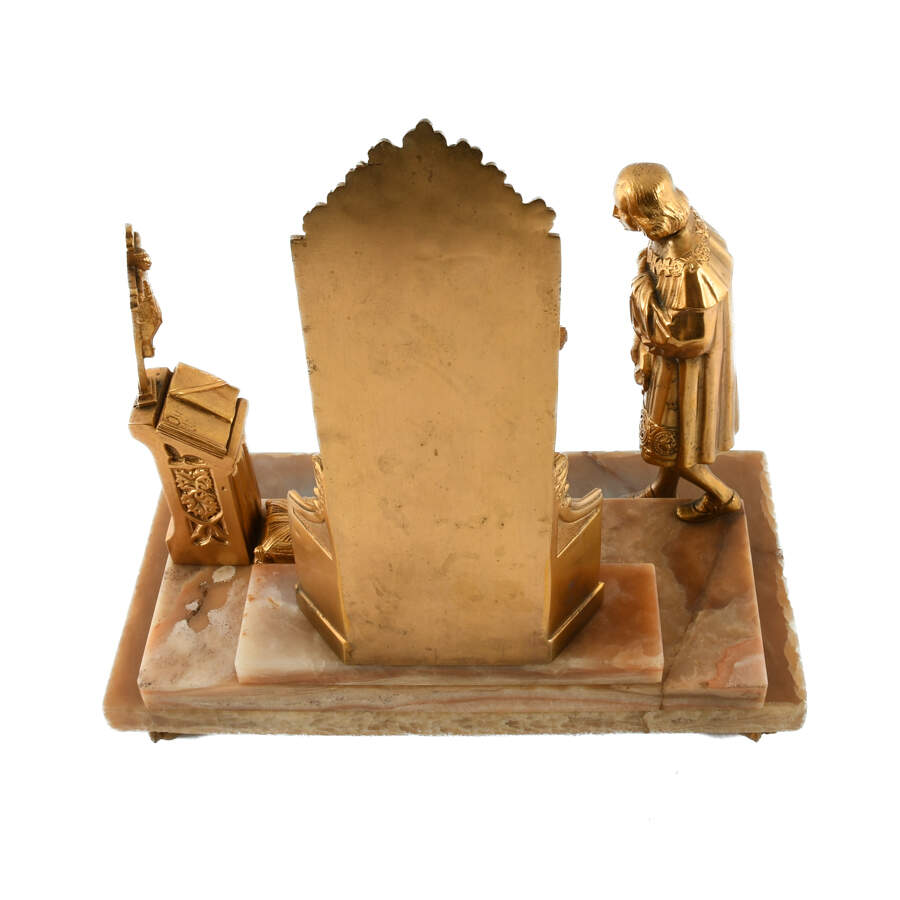 Gilded Bronze Queen Isabella and Columbus Sculpture-5