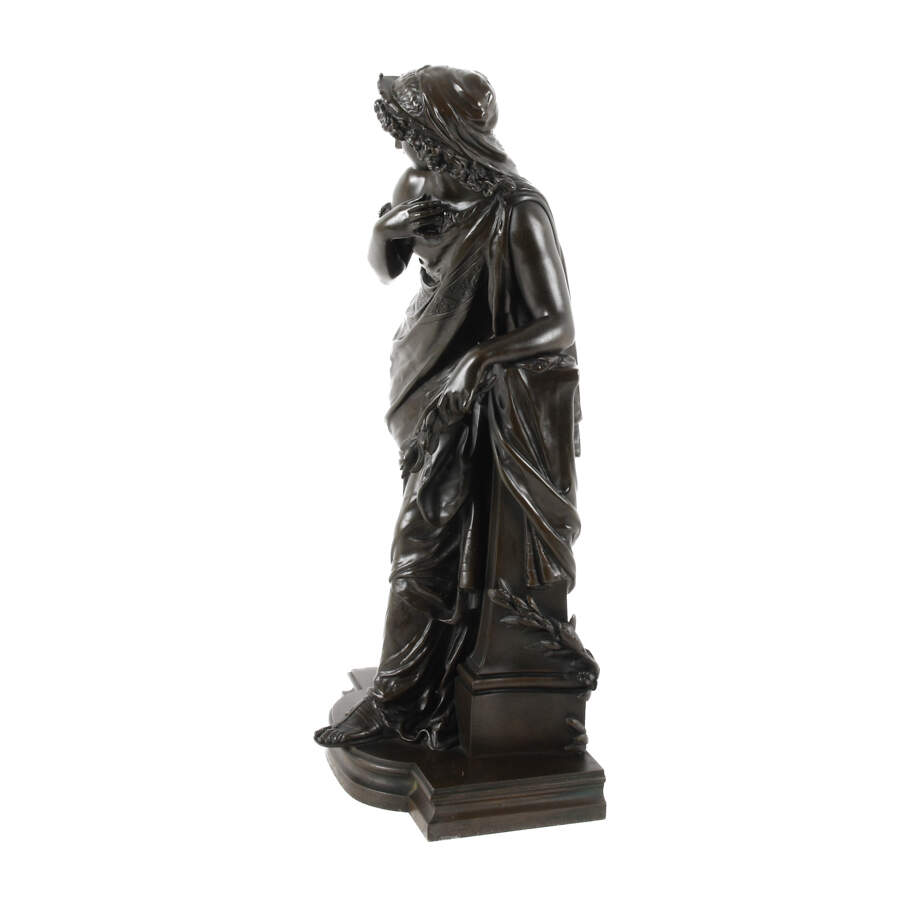 Sculpture by Moreau After Jacques Boustou Titled "Standing Classical Lady"-7