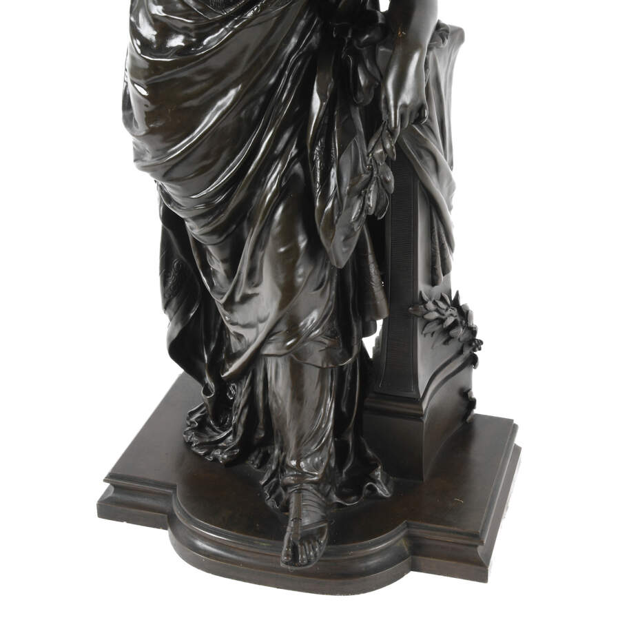 Sculpture by Moreau After Jacques Boustou Titled "Standing Classical Lady"-6