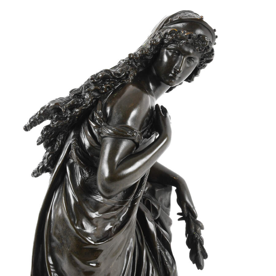 Sculpture by Moreau After Jacques Boustou Titled "Standing Classical Lady"-5