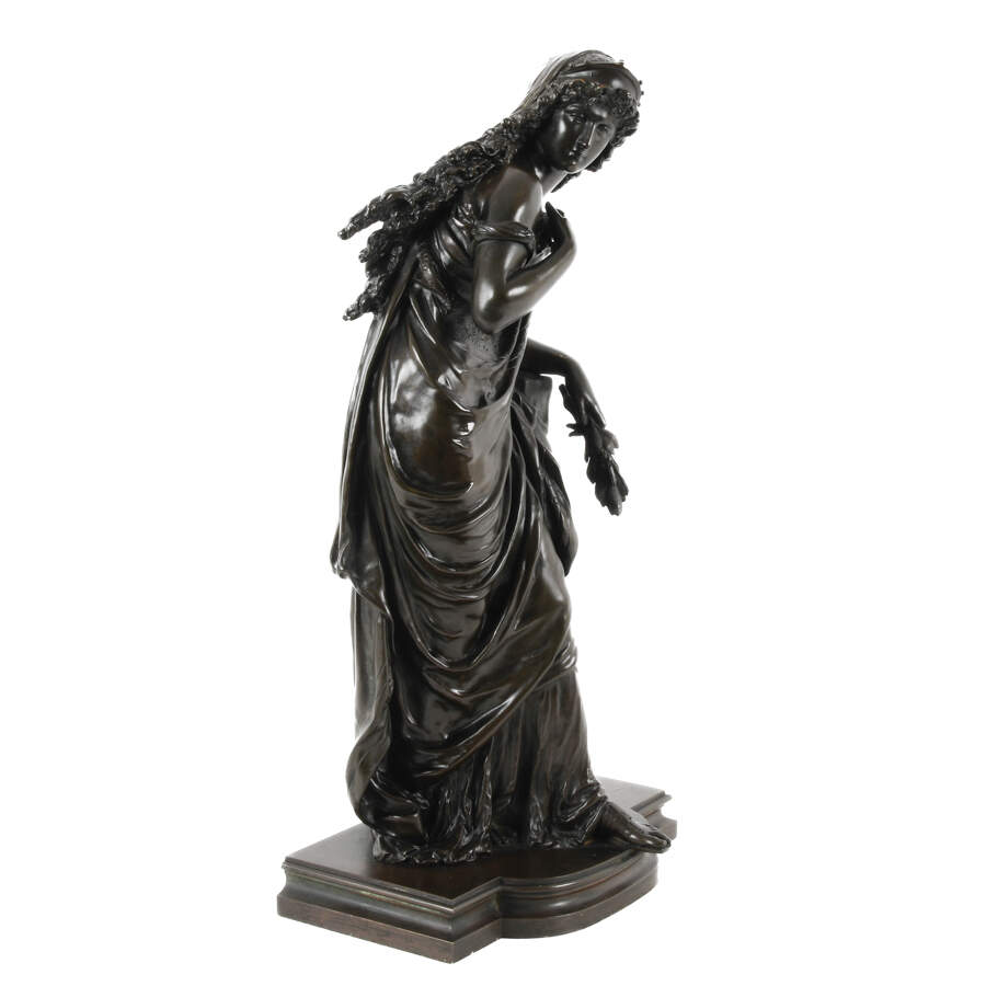 Sculpture by Moreau After Jacques Boustou Titled "Standing Classical Lady"-4