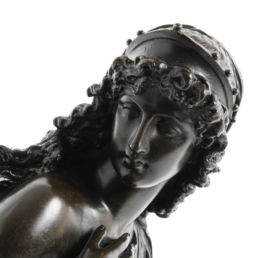 Sculpture by Moreau After Jacques Boustou Titled "Standing Classical Lady"-3