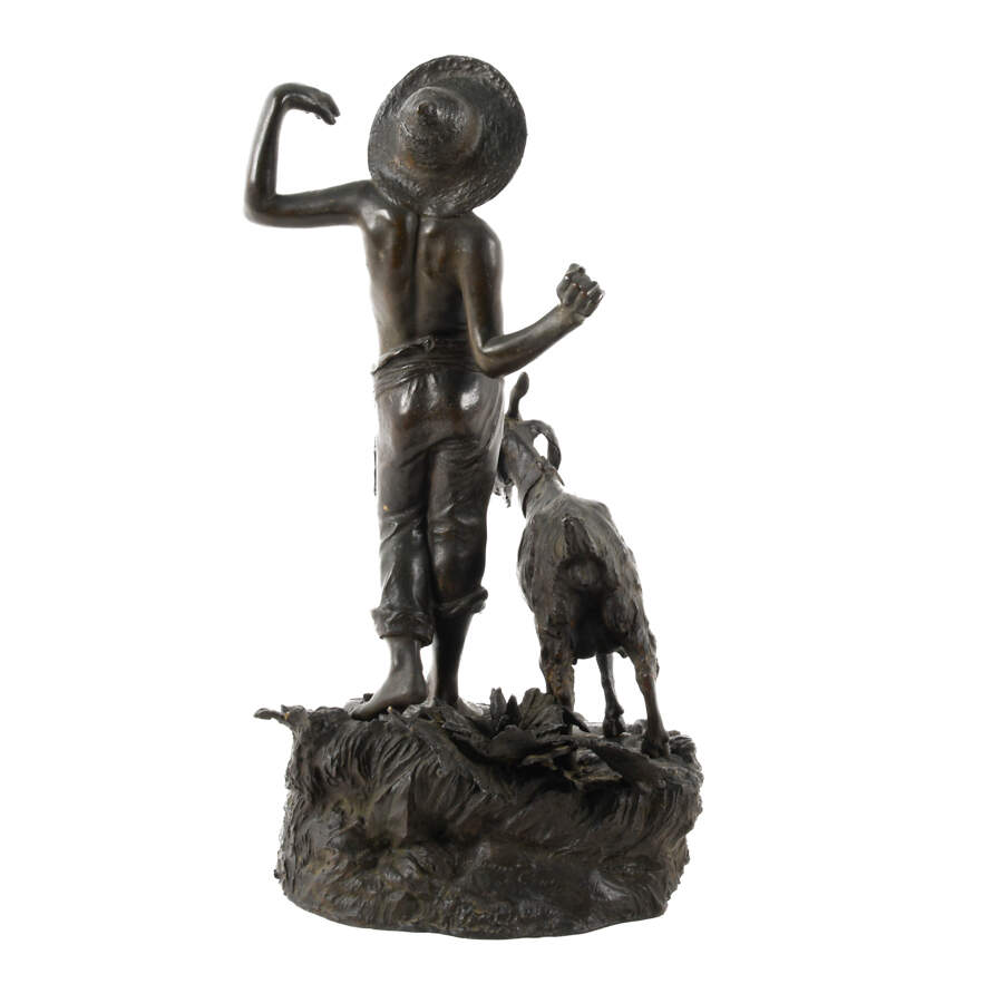 Metal Sculpture "Pastorello con Capra" Tommaso Campaiola-6