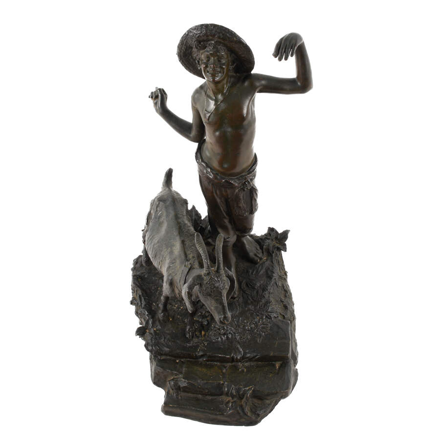 Metal Sculpture "Pastorello con Capra" Tommaso Campaiola-4