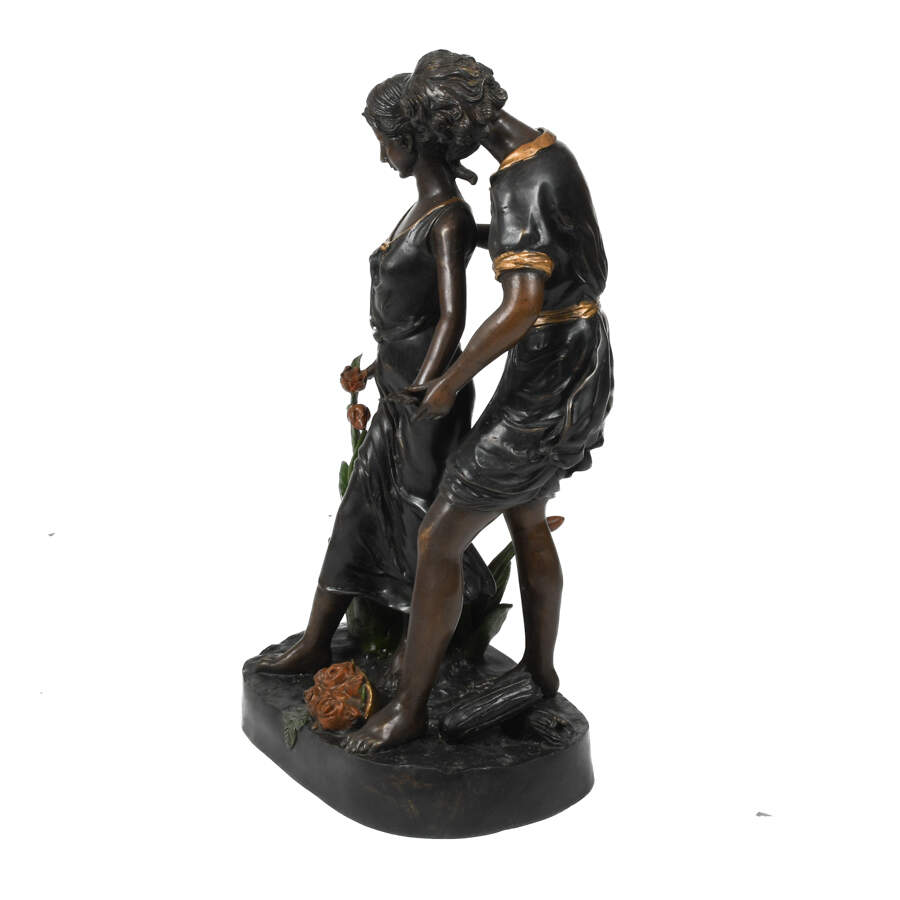 Metal Sculpture of a Romantic Couple After Auguste Moreau-2