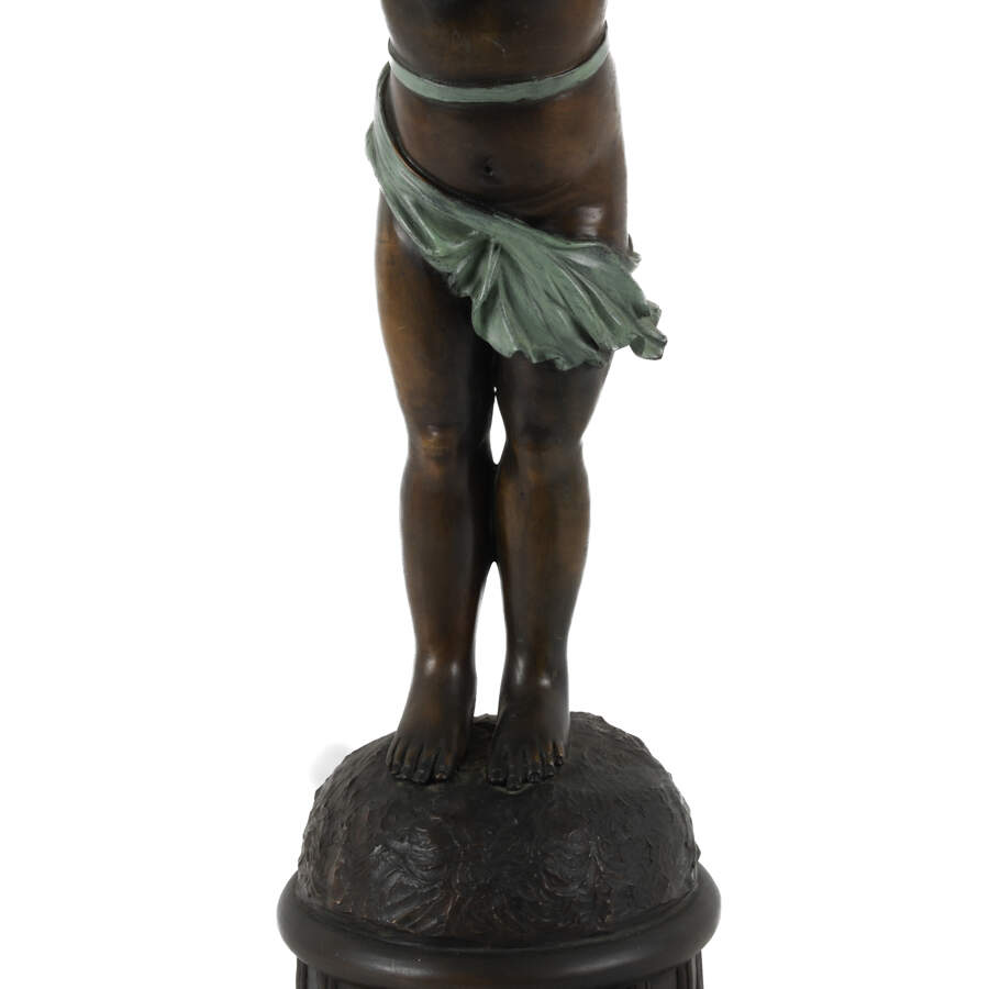 Bronze Putti Blowing a Horn Statue-3