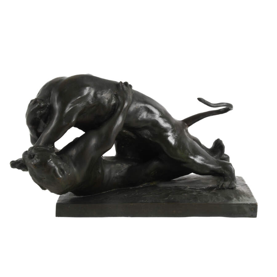 Bronze Tiger Sculpture by Jean M. Gaspar-1