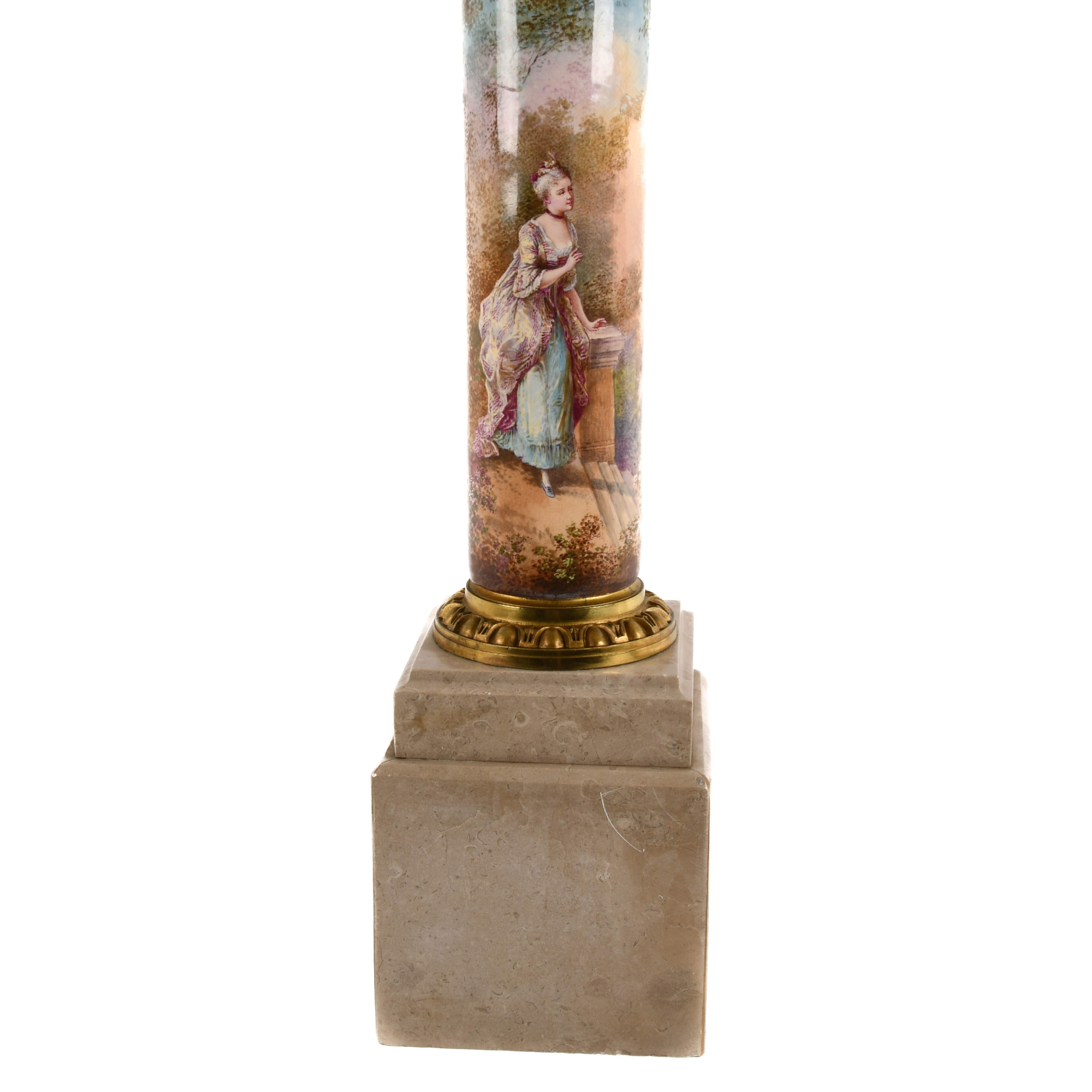 Antique French Stone and Metal Corinthian Column Pedestal-3