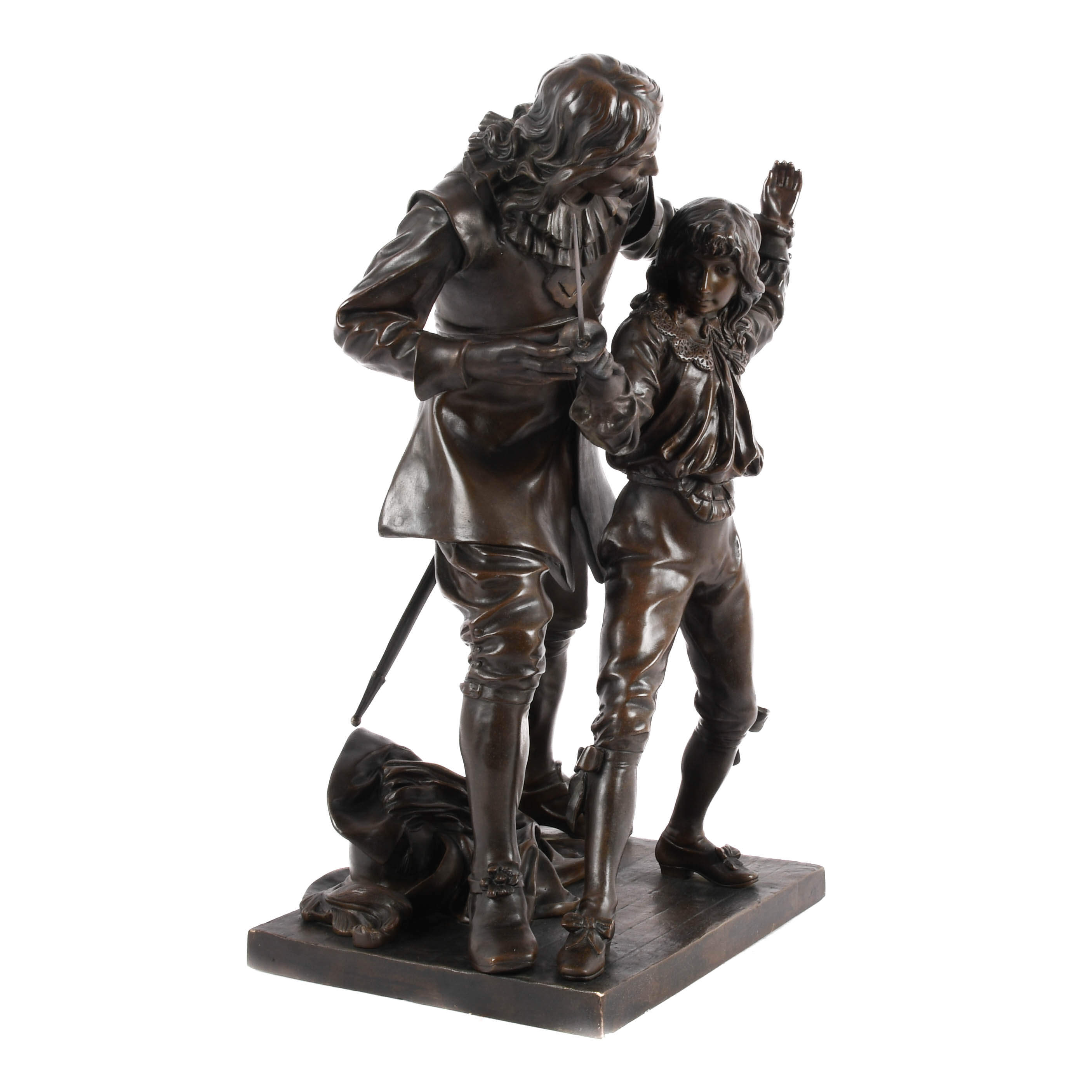 Bronze Sword Lesson Figure After Adrien Étienne Gaudez-7