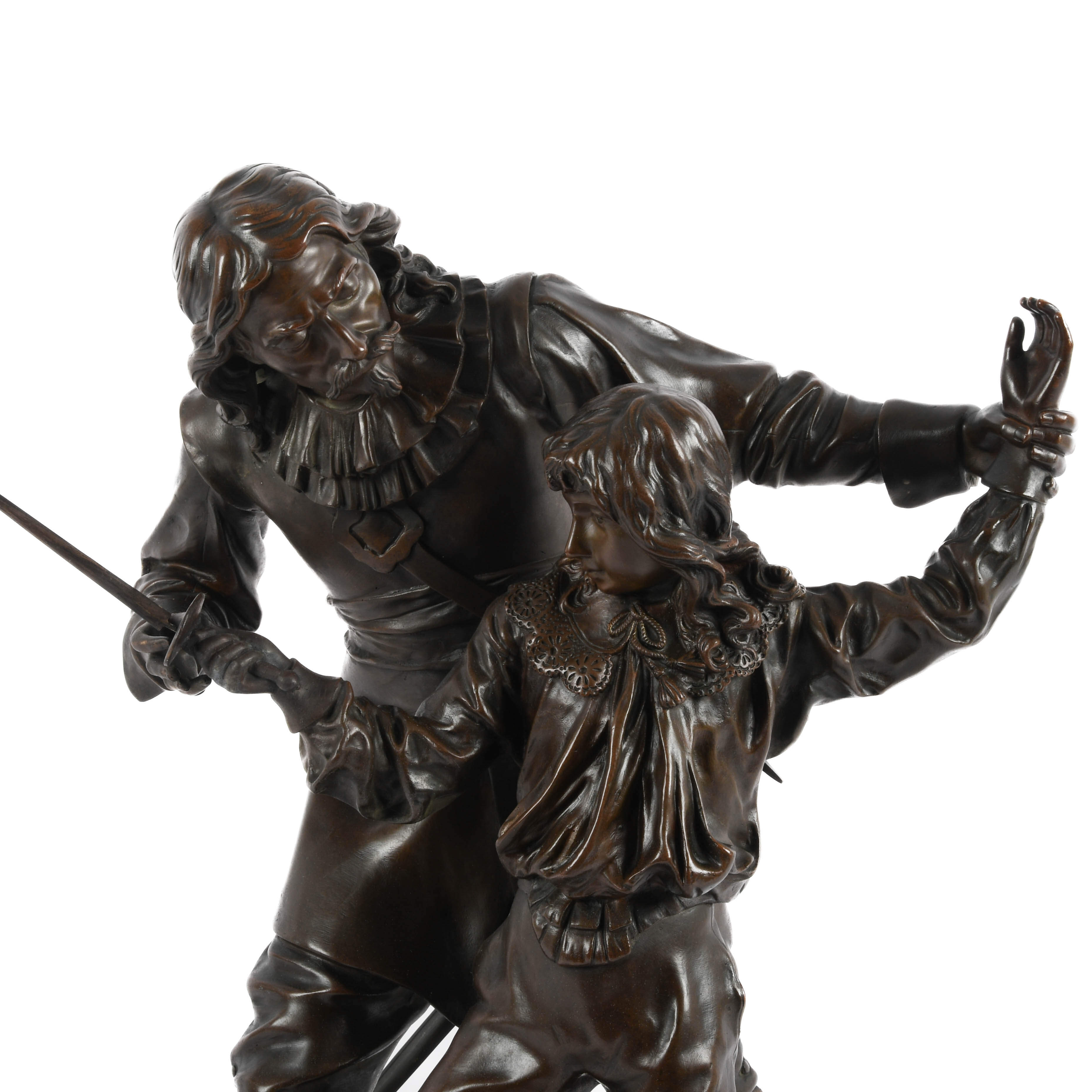 Bronze Sword Lesson Figure After Adrien Étienne Gaudez-2