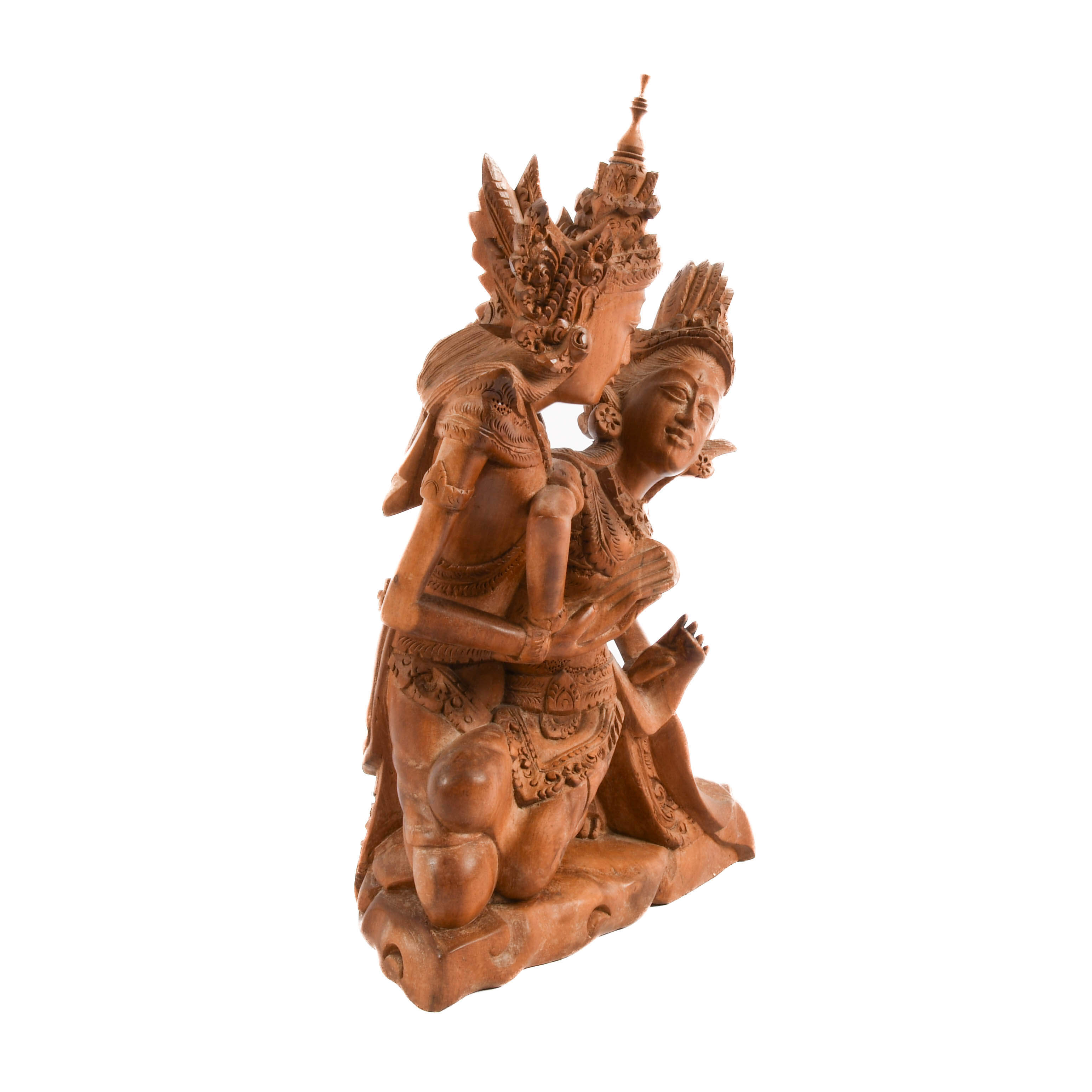 Carved Wood Sinta Sita Sculpture-6