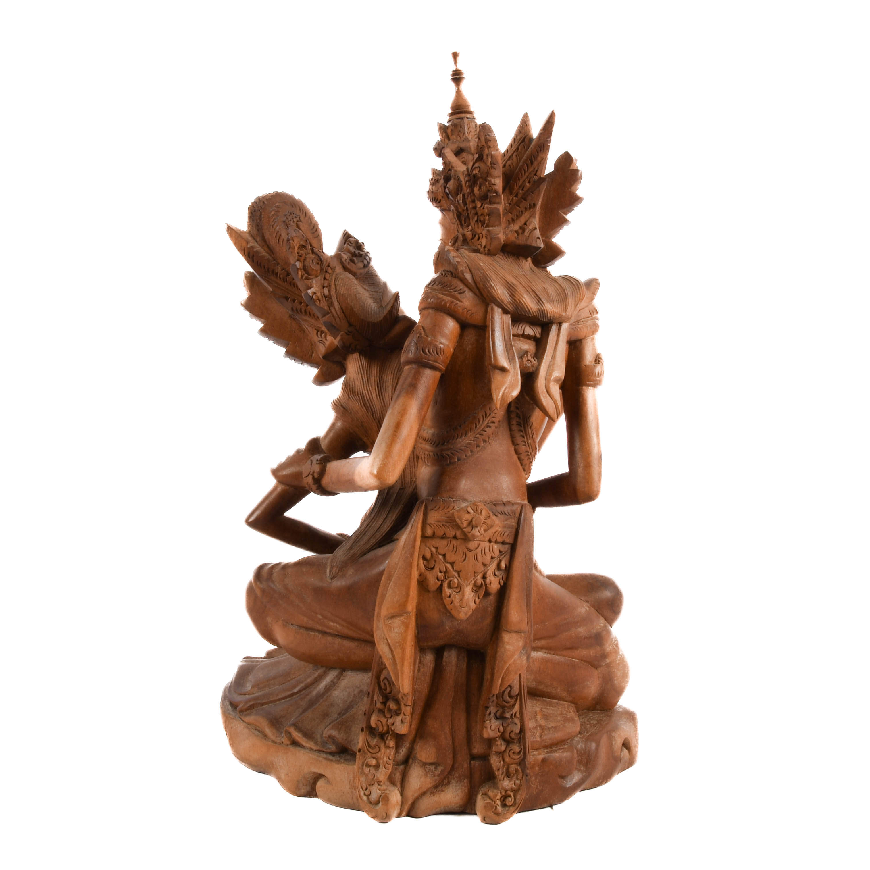 Carved Wood Sinta Sita Sculpture-5
