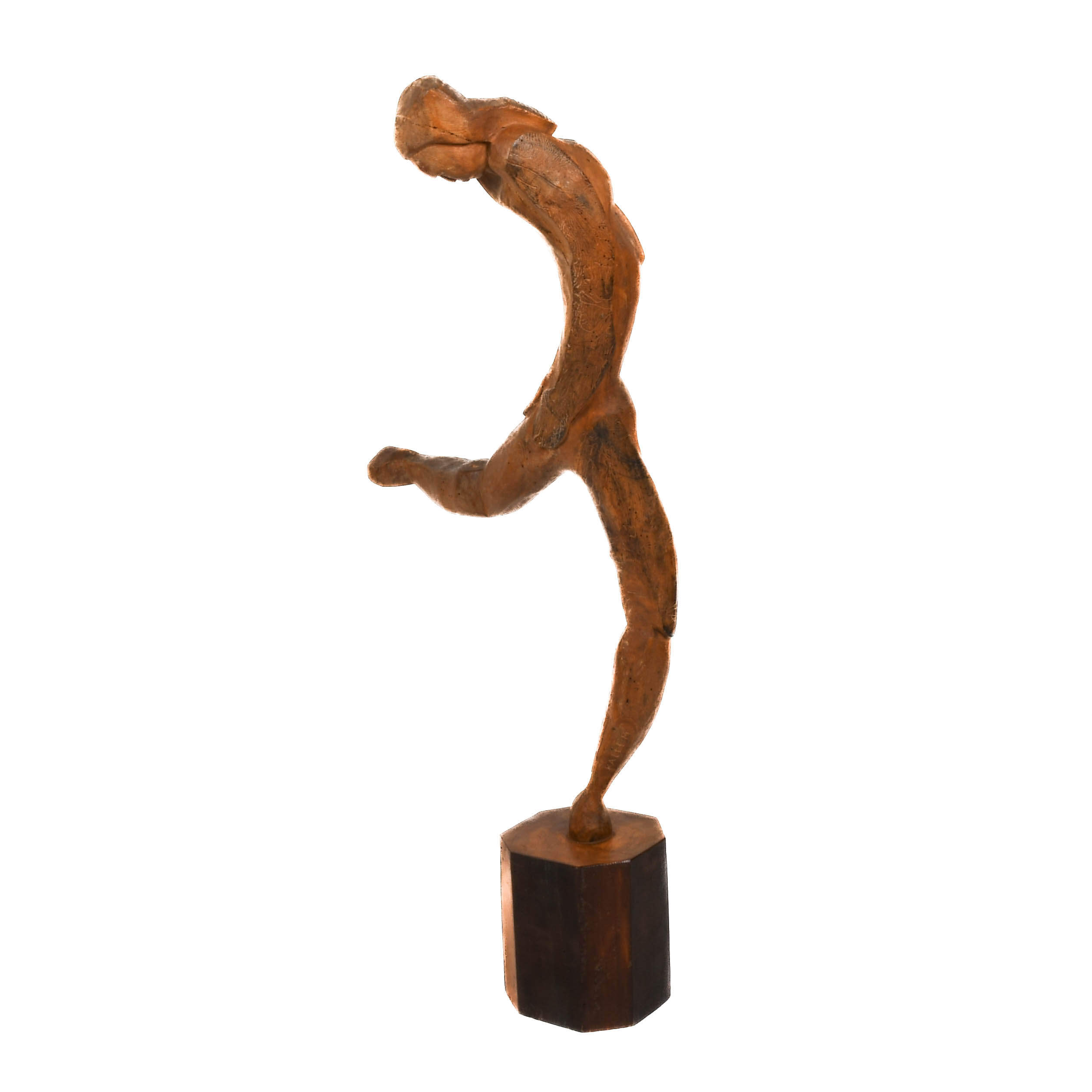 Signed Kallem Carved Wood Abstract Form Sculpture-5