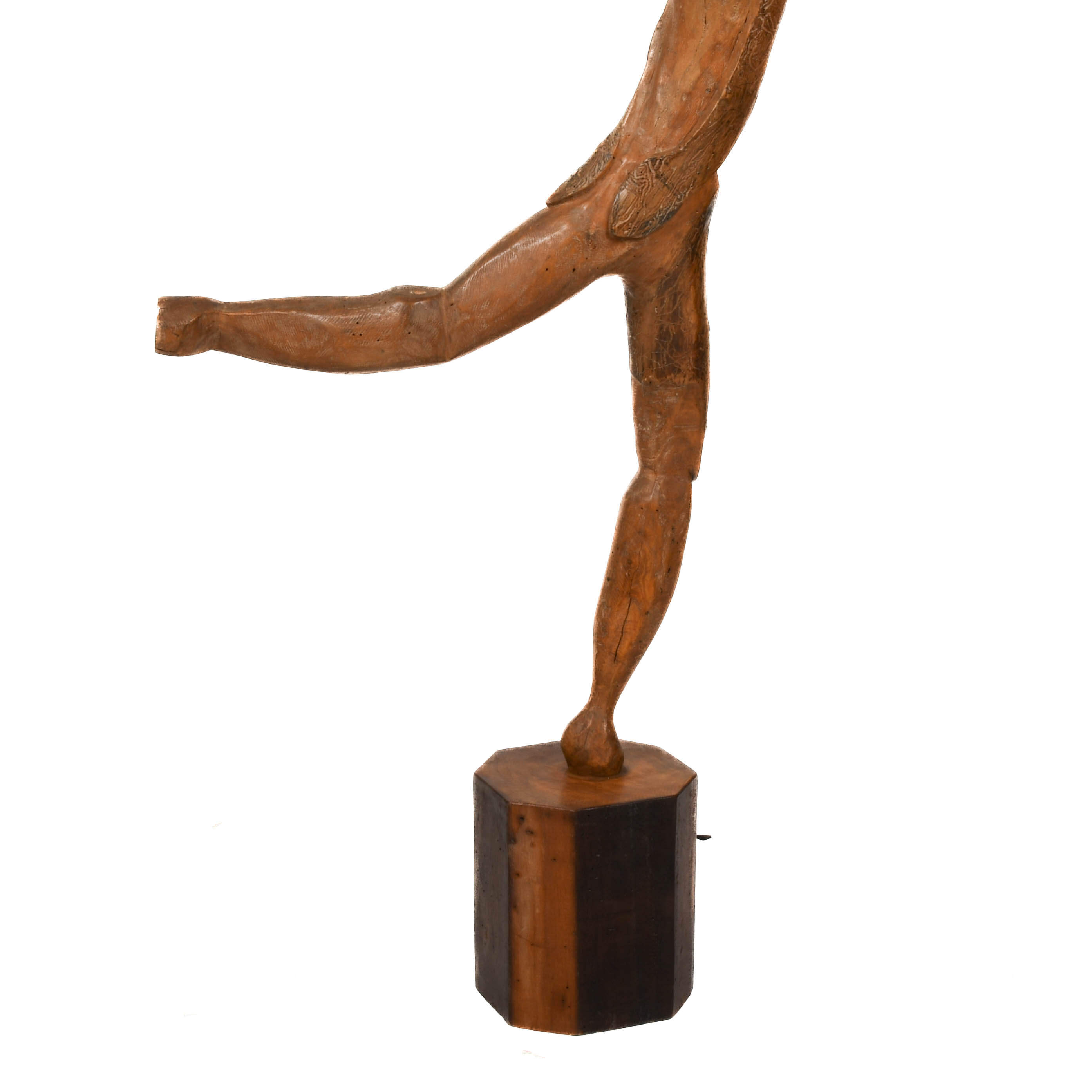 Signed Kallem Carved Wood Abstract Form Sculpture-3