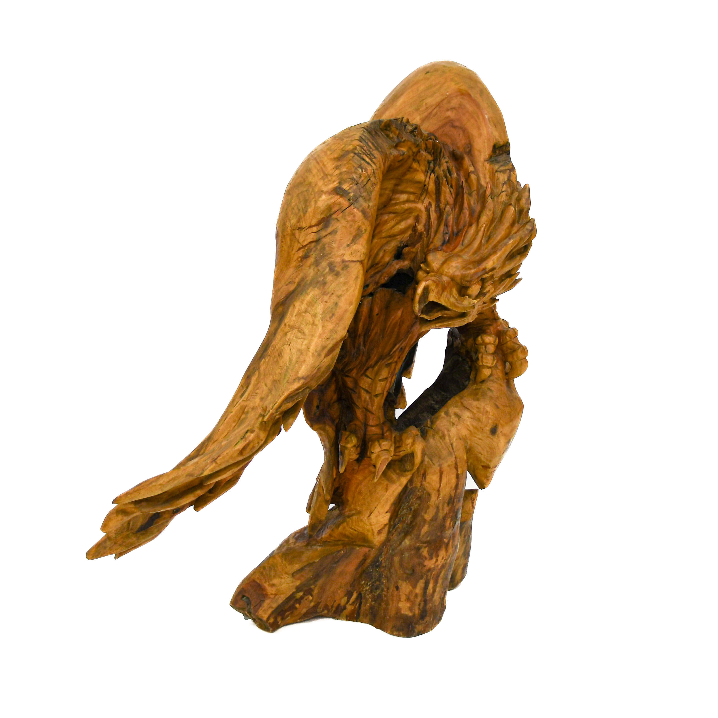 Oversized Hand-Carved Teak Wood Eagle-5