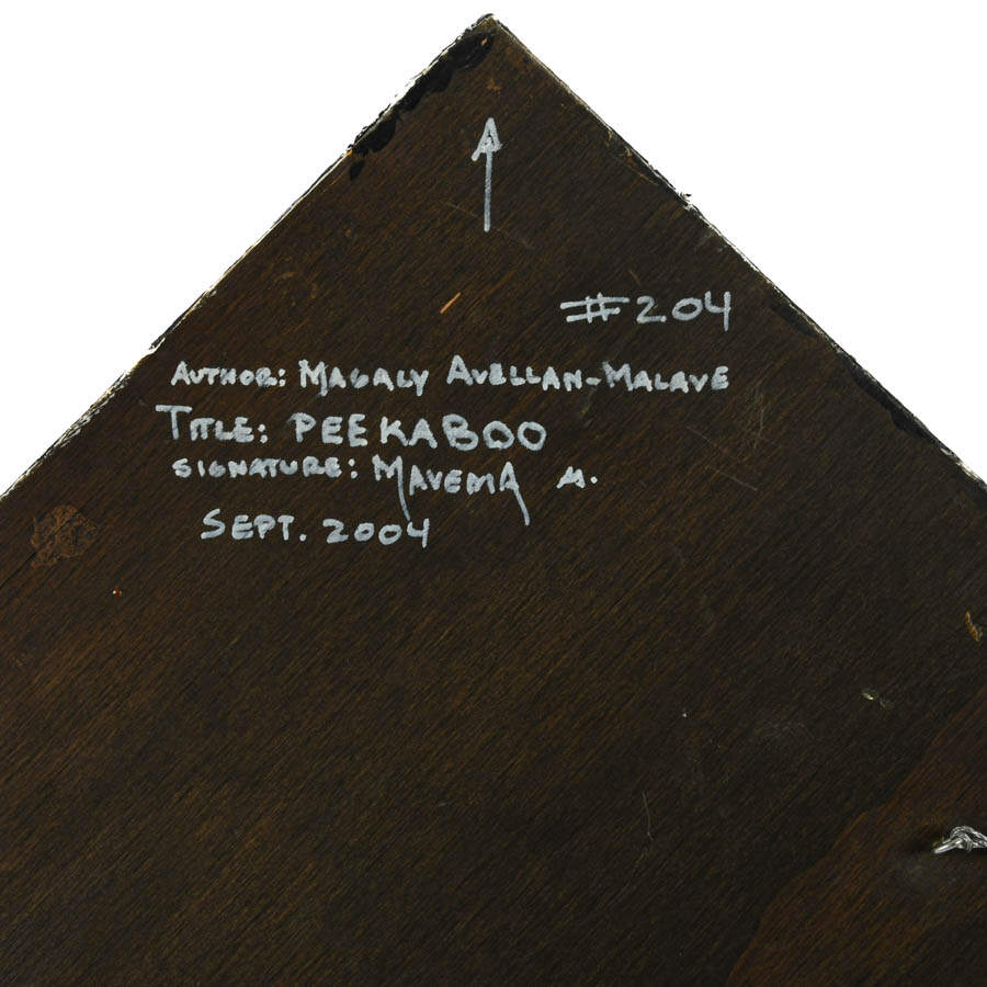 Signed M. A. Mavema Modernist Wooden Block Sculpture "Poo Ka Boo"-5