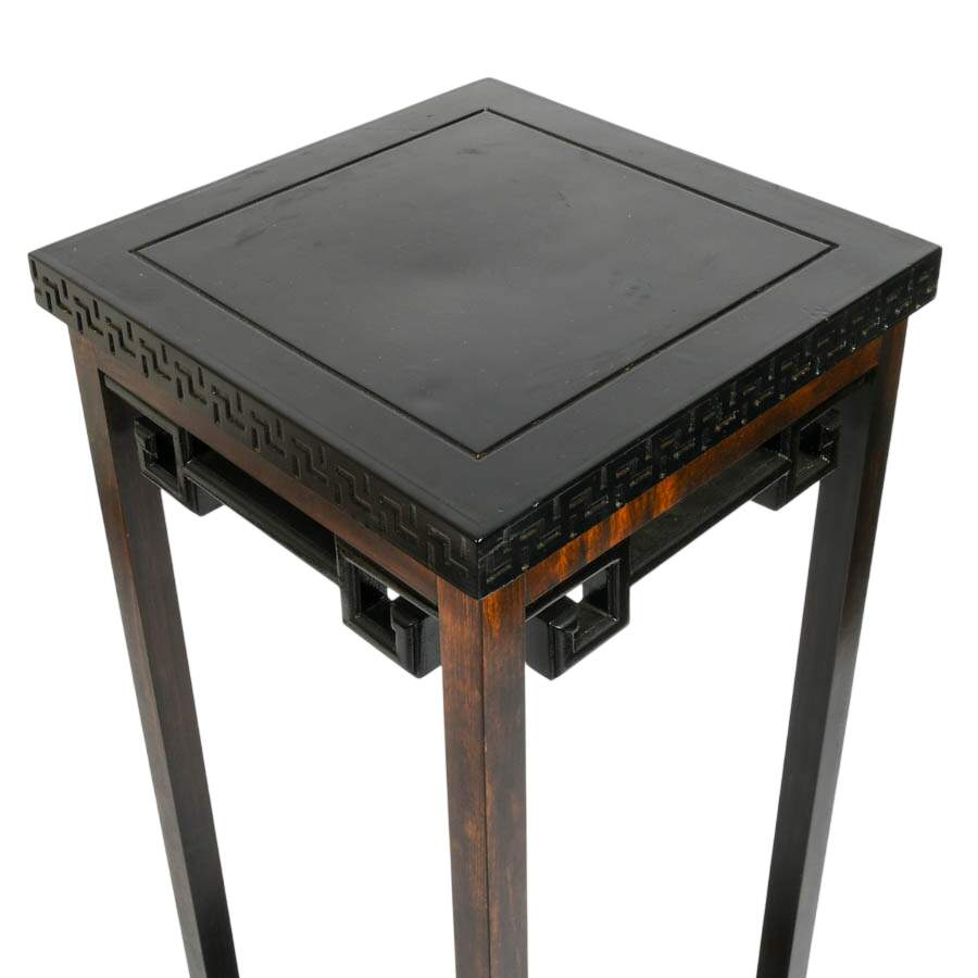 Chinese-Style Black Lacquer Pedestal Plant Stand-6