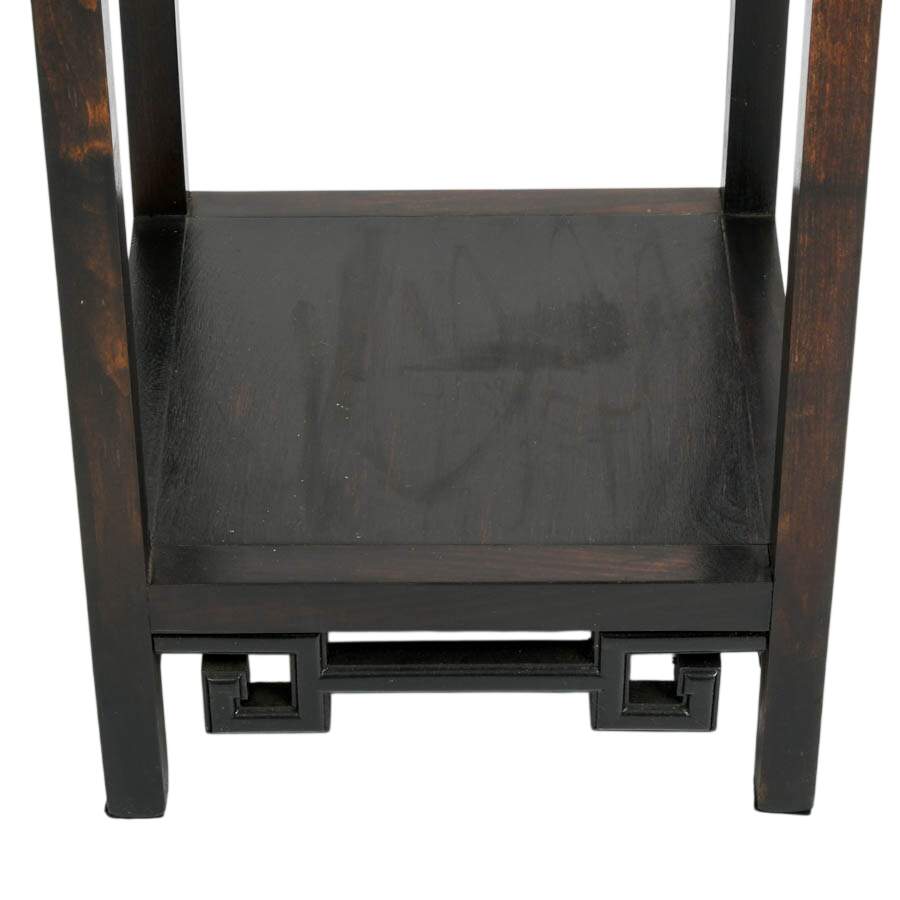 Chinese-Style Black Lacquer Pedestal Plant Stand-2