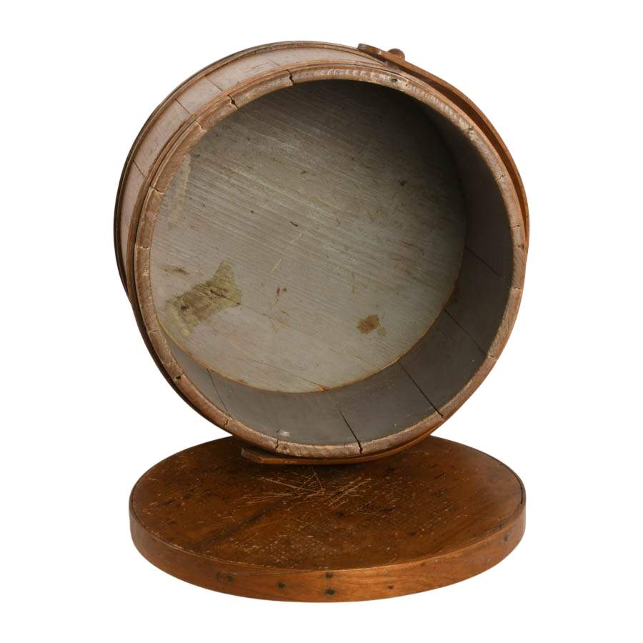 19th-Century Staved Wood Firkin Storage Pail-8