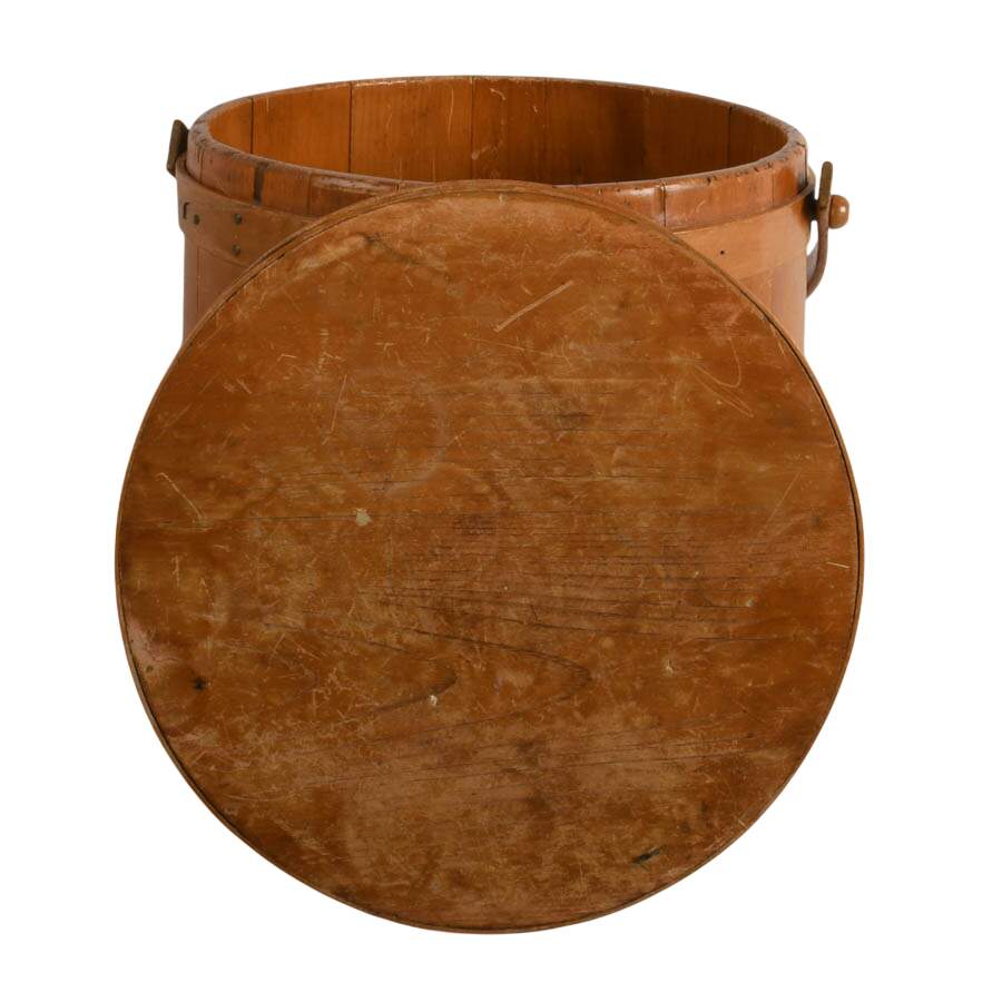 Antique Colonial Wooden Sap Bucket-6