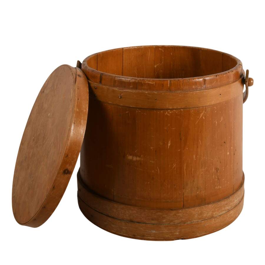 Antique Colonial Wooden Sap Bucket-5
