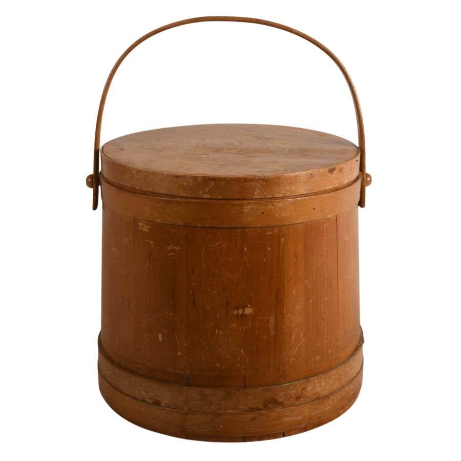 Antique Colonial Wooden Sap Bucket-1