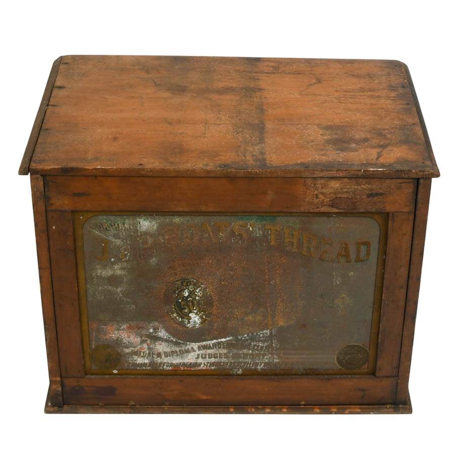 Antique Walnut J&P Coats Spool Cabinet-6