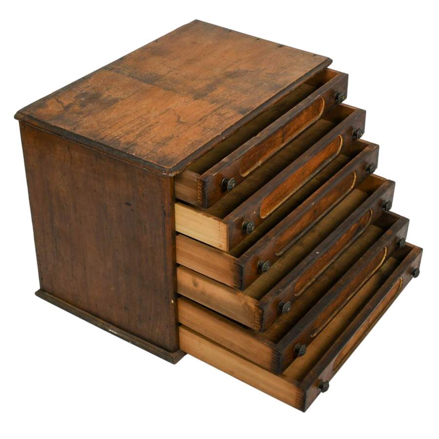 Antique Walnut J&P Coats Spool Cabinet-4