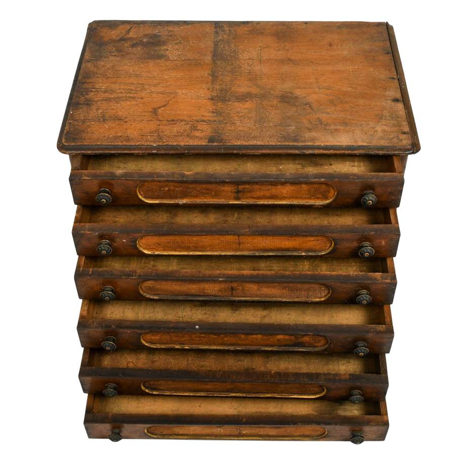 Antique Walnut J&P Coats Spool Cabinet-3