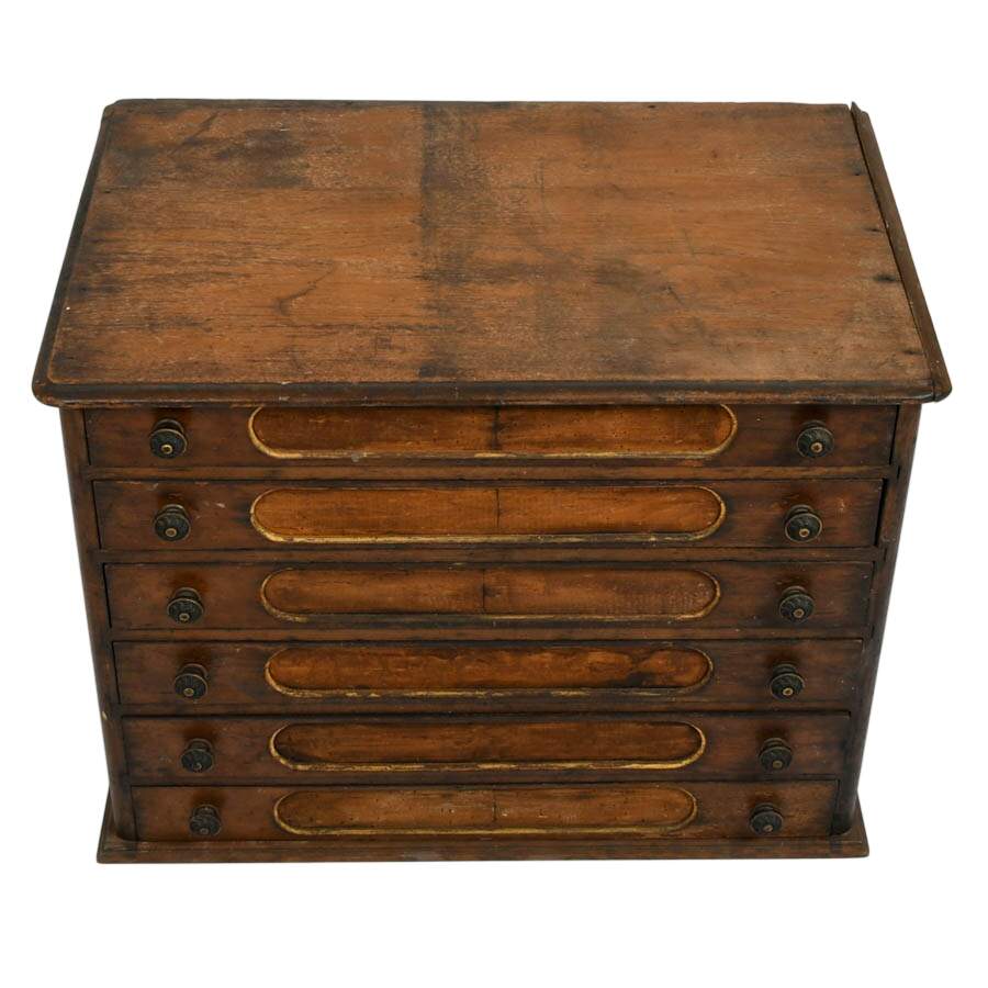 Antique Walnut J&P Coats Spool Cabinet-2