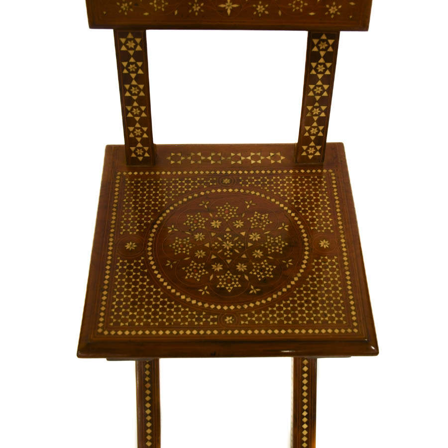 Antique Italian Inlaid Side Chair-2