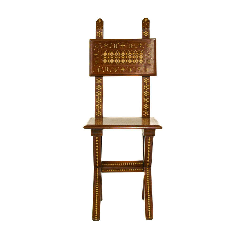 Antique Italian Inlaid Side Chair-1