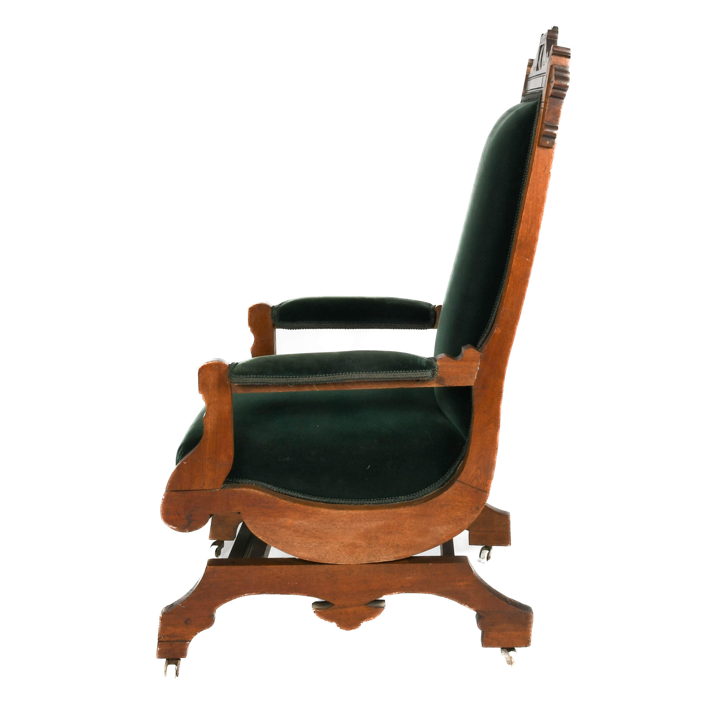 Antique Eastlake Carved Walnut Platform Rocking Chair-3