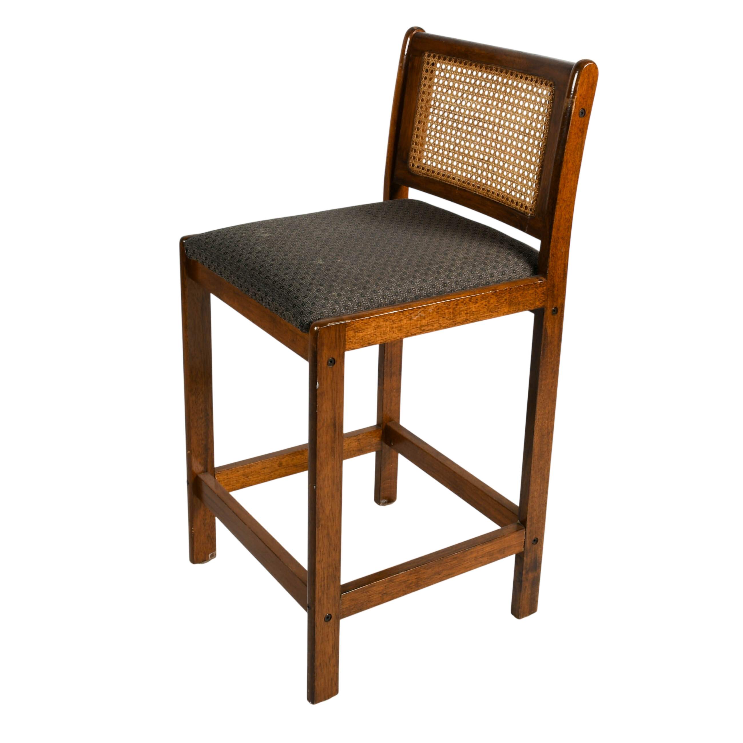 Oak Cane Back Bar Counter Stool-5