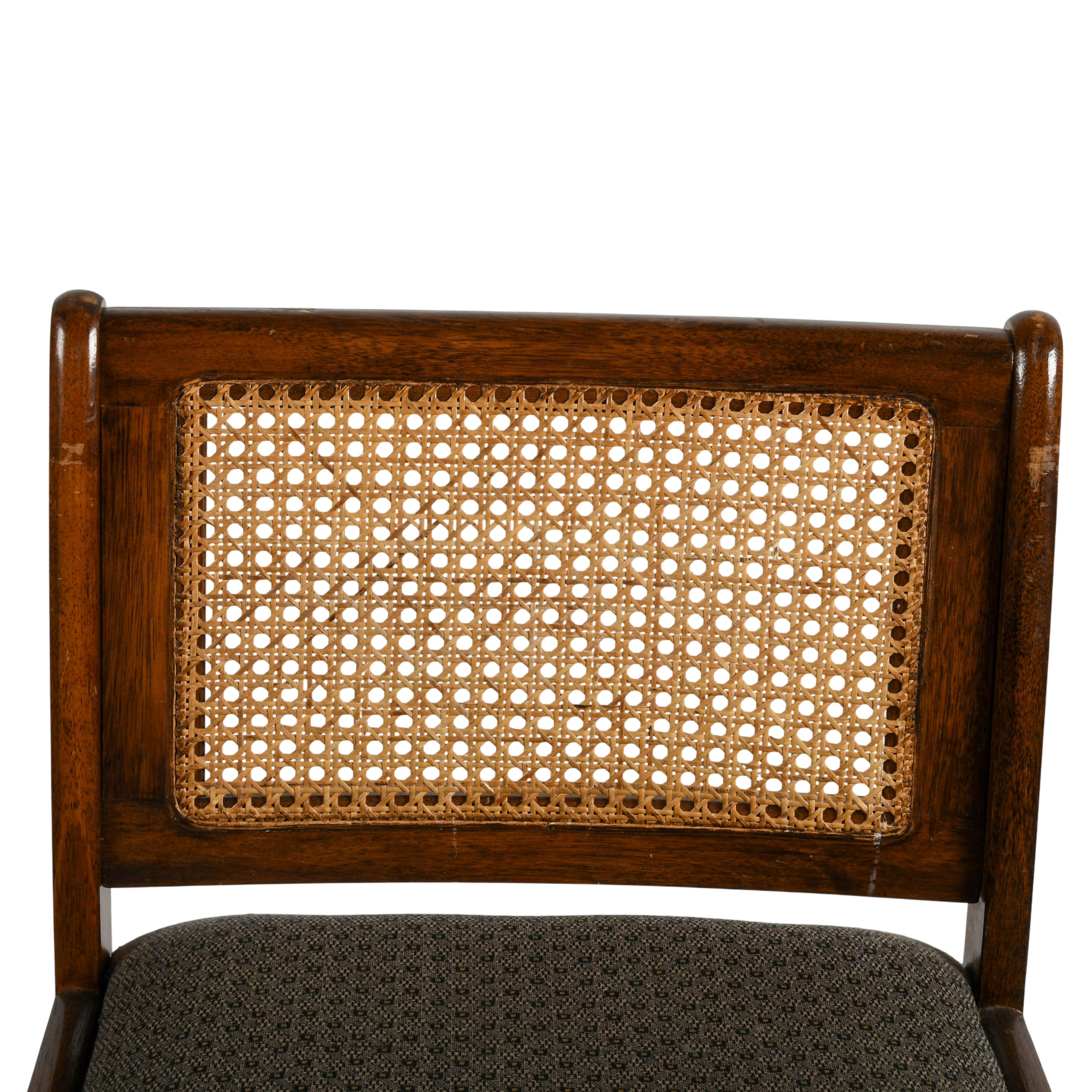 Oak Cane Back Bar Counter Stool-3