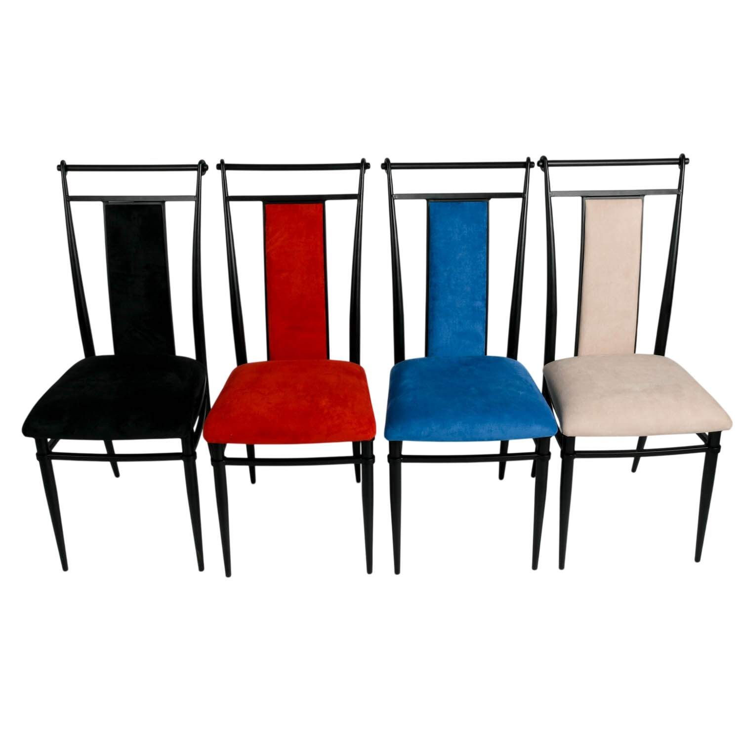 Four-Piece Faux Suede Dramatic Color Dining Room Chair Set-2